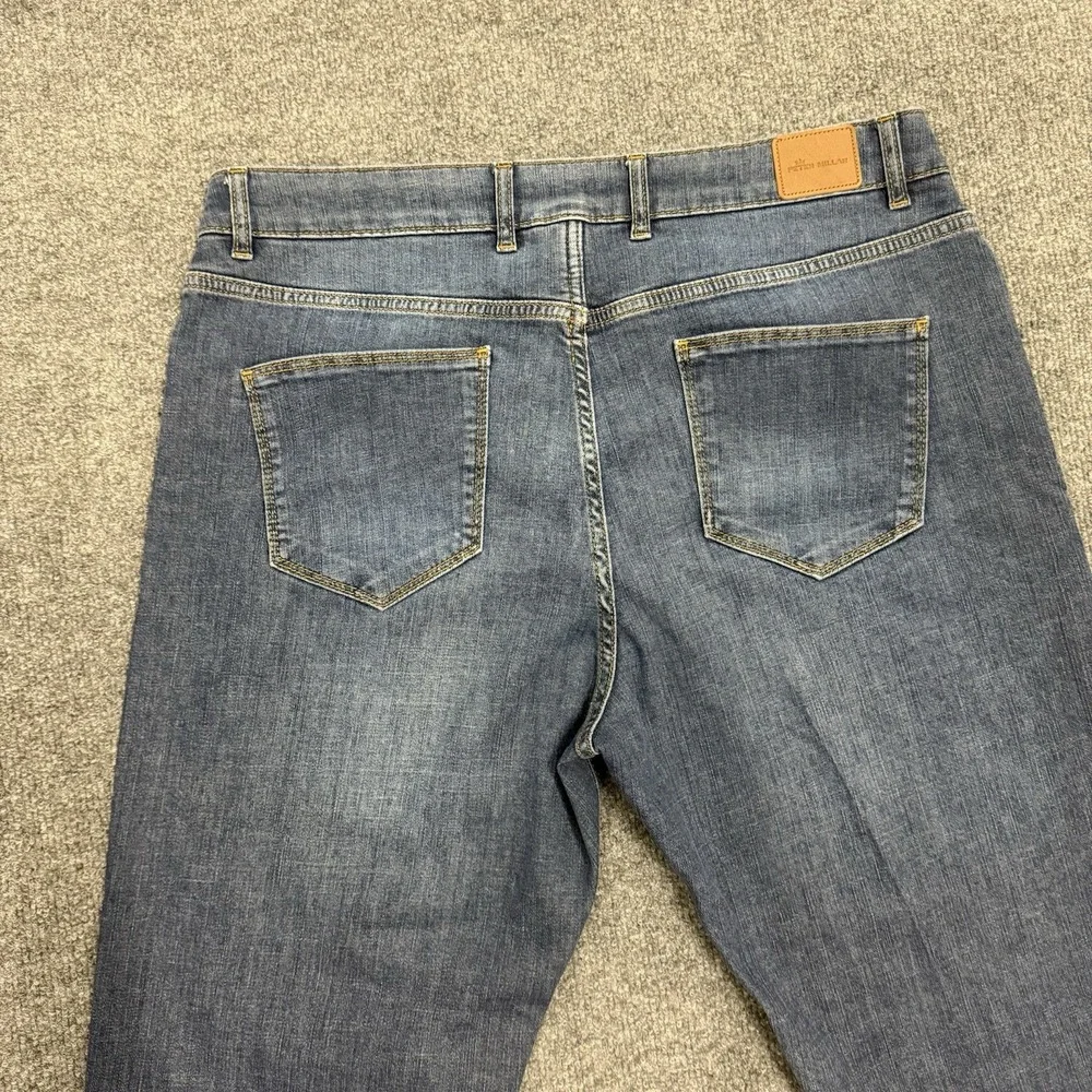 Peter Millar Jeans Mens 38x34 Blue‎ Stretch Denim Mid Rise Straight Crown